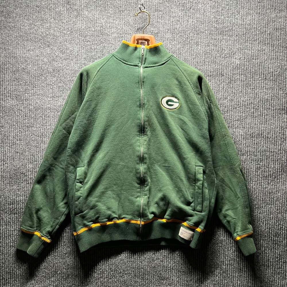Vintage Reebok Green Bay Packers Jacket Mens Mโ Green Gridiron Classic Full Zip